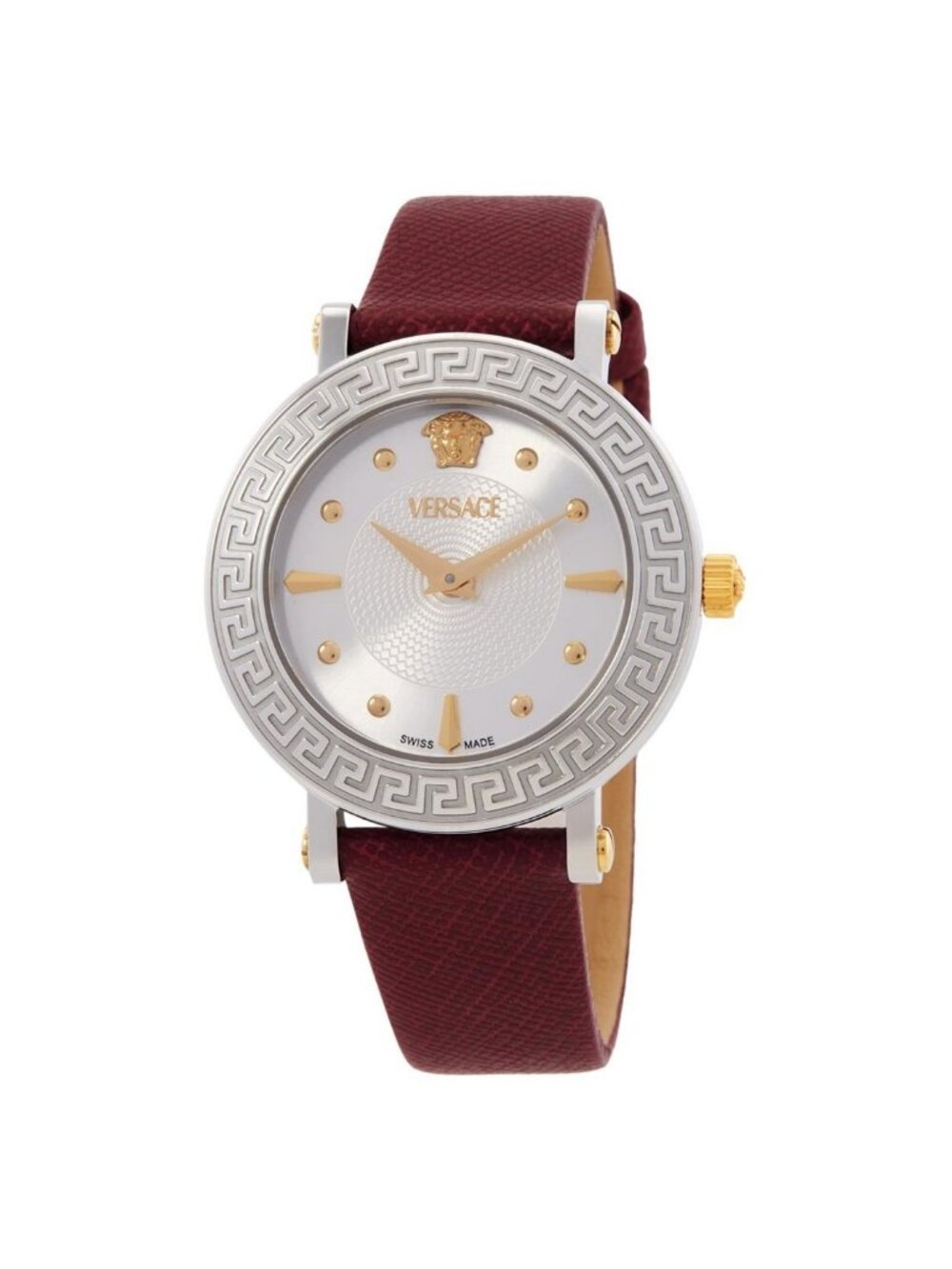 NWT Versace Greca Sphere Quartz Silver Dial Ladies Watch